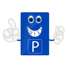 Funny parking disk park fees charges costs cartoon illustration