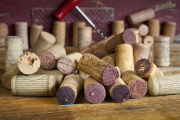 wine corks,selective focus, close up