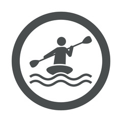 Icono redondo kayak gris