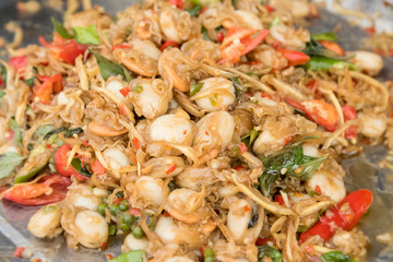 Spicy Stir Fried Scallops , asian cuisine