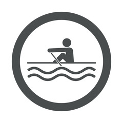 Icono redondo remero gris