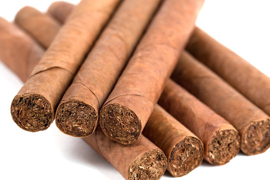 Cuban cigars isolated on white background