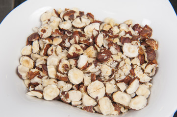 Bowl of almond nuts snack food