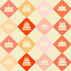Seamless background with birthday cake for your design