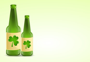 Beer Bottles with Clover Leaves