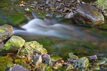 Naklejka na ściany i meble Autumn Creek Rapids Long Exposure, Belgium