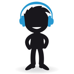 Short People with headphone