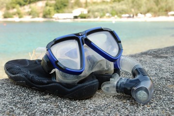 Snorkel and mask, Meganissi island