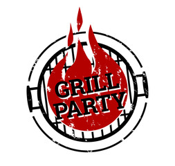 Stempel Grillparty Feuer