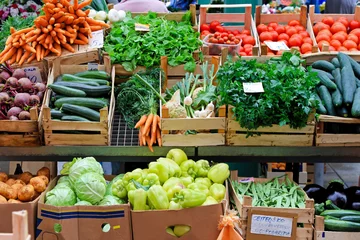 Cercles muraux Légumes Veggie market