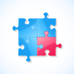 Blue and red puzzle