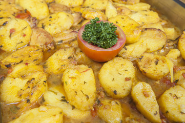 Moroccan potato at a hotel restaurant buffet