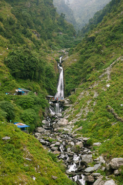 Bhagsu Waterfall near McLeodGanj, Dharamsala, India.