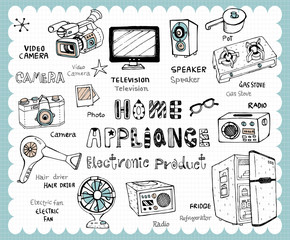 Hand drawn electronic product set