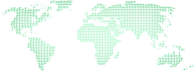 Fototapeta premium Silhouette Mappa Terra 3D verde