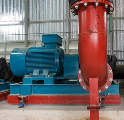 pumps and steel pipe Sewage system.