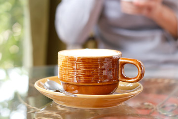 A cup of coffee.