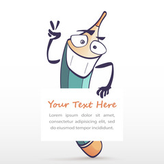 Cartoon Illustration of a Pencil