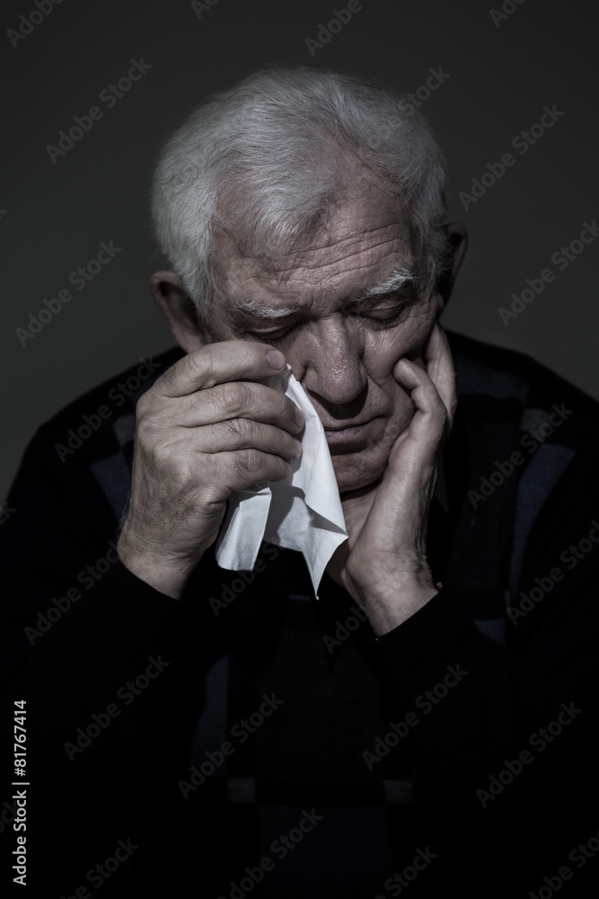 Canvas Prints Crying old man