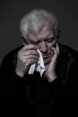 Crying old man