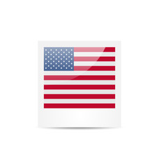 Photo frame in US national colors for Independence Day, isolated