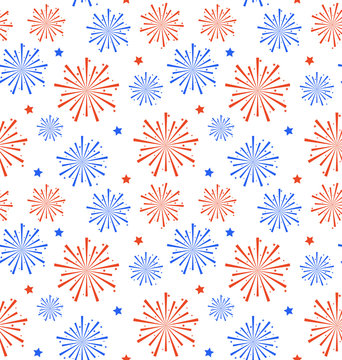 Seamless Pattern firework for Independence Day of USA, Wallpaper
