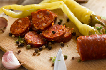 Traditional sausage with onion
