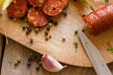 Traditional sausage with onion