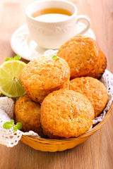 lime cakes in basket