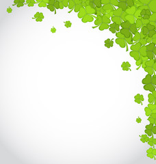 Greeting background with shamrocks for St. Patrick's Day, copy s