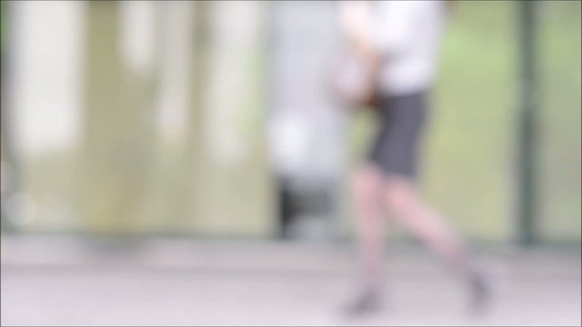 Intentionally Blurred people walking on the street