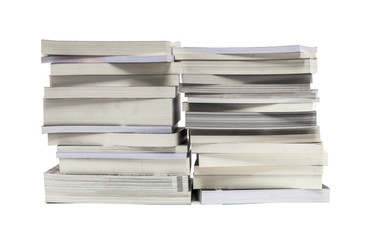 books stack isolated on white background