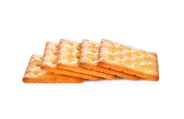crackers on white background