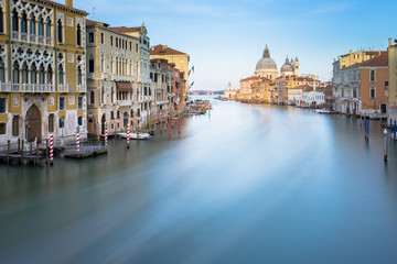 Long exposure of grand canal in Venice, Italy.