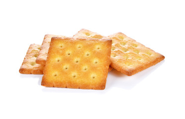 crackers on white background