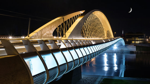 Fototapeta Modern prague bridge over the Vltava river