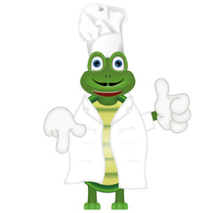 funny turtle cook cooking chef hat cartoon comic illustration