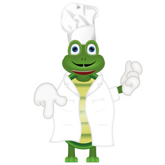 funny turtle cook cooking chef hat cartoon comic illustration