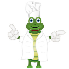 funny turtle cook cooking chef hat cartoon comic illustration