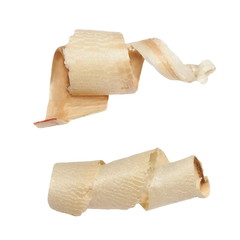 Wood shavings isolated on white background, with clipping path