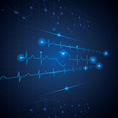 Abstract medical cardiology ekg background - 81776208