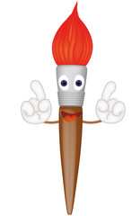 Funny paint brush cartoon illustration painting art artist
