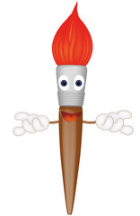 Funny paint brush cartoon illustration painting art artist