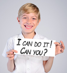 young boy can do it