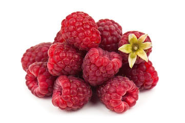 heap of sweet ripe raspberries