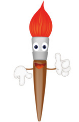 Funny paint brush cartoon illustration painting art artist