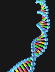 DNA strain, black background.