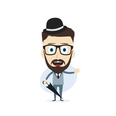 retro umbrella gentleman