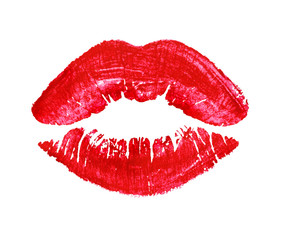 Obrazy na Plexi  piękne czerwone usta na białym tle