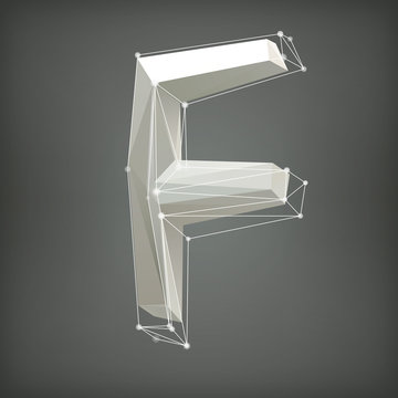 Low poly alphabet. Vector illustration. letter
